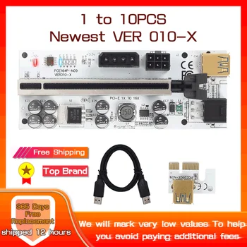 1-10VNT Stove VER010 USB 3.0 PCI-E Riser VER010-X Express Kabelis Stove Vaizdo Kortelė X16 Extender PCI-E Riser Card Kasybos