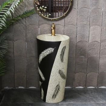 Pjedestalas Baseino Senovinių Keramikos Stulpelyje Tipas Praustuvas Balkono Grindų Tipas Praustuvas Pramonės Stiliaus, Integruota Inter-Platforma