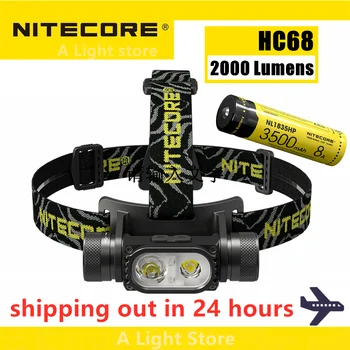 NITECORE HC68 LED Žibintai 2000 Liumenų, USB Įkrovimo Žibintų Aukščio Prožektorius Prožektorius Dual Beam