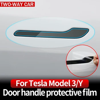 Durų Rankenos, Apsauginės Plėvelės Automobilių TPU Skaidrios Apdailos Lipdukai Apdailos Remonto Membrana Reikmenys Tesla Modelis 3 Modelis Y