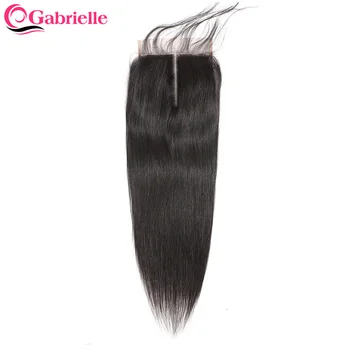 Gabrielle 4x4 Nėrinių Uždarymo Brazilijos Tiesiai Žmogaus Plaukų Nėrinių Dangčius Tik Natūralių Spalvų Pre-nupeštos Valsčiaus 8-22 cm