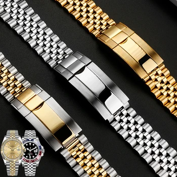 Vientiso Plieno Watchband Už Rolex Austrių Tipas nuolatos juda Nerūdijančio Plieno Lenkti pabaigos Dirželis Vyrų ir Moterų Žiūrėti Grandinės 20mm