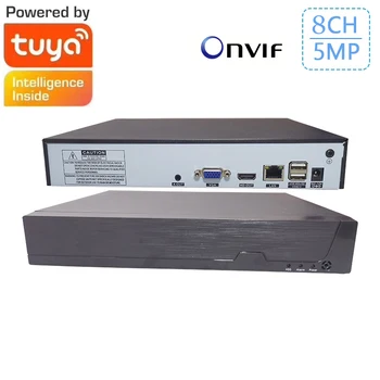 Tuya Smart Onvif 8CH 5MP 4MP 3MP 2MP, H. 265 Vaizdo Stebėjimo NVR Diktofonas Motion Detect Diktofono, IP Kameros Metalo Atveju