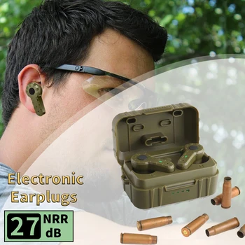 Elektroninių Ausų laisvų Rankų įranga Stabdžių Triukšmo Ausų Kištuką Triukšmo Atšaukiu Medžioklės Silikono Earmuffs Fotografavimo NRR27db